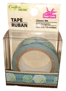 Tape Ruban 15mm/10m Scrapbook Planner Washi Tape - Blue with Light & Medium Blue - Picture 1 of 1