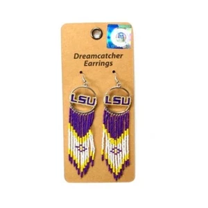 LSU Tiger Ohrringe Traumfänger Serie Perlen NCAA offizieller Merch - Bild 1 von 3