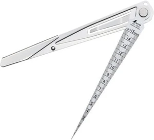 Shinwa Taper Gauge 62603 1.0mm-15mm Inner diameter, Gap Scale with Metal Case - Picture 1 of 5