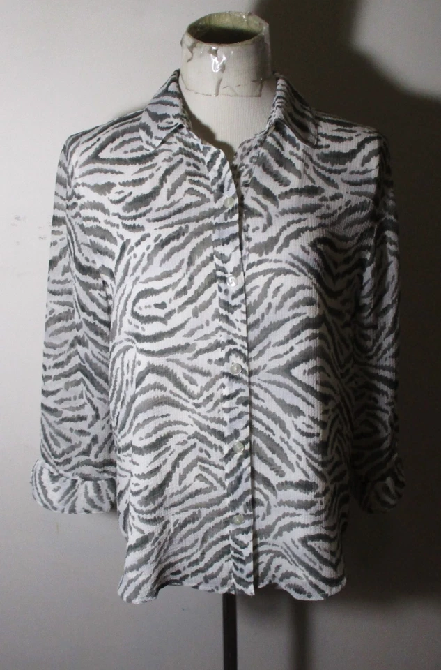 Blusa ALFRED DUNNER Gris Manga 3/4 Talla 10 Foto 1 de 4