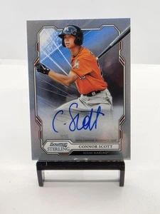 Bowman Sterling Connor Scott Prospect 2019 autógrafo en tarjeta Miami Marlins - Imagen 1 de 3