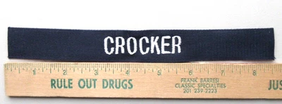 ⭐CROCKER NAME POCKET TAPE MILITARY UNIFORM CLOTHING JACKET VEST SEW ON PATCH - Image 1 of 4