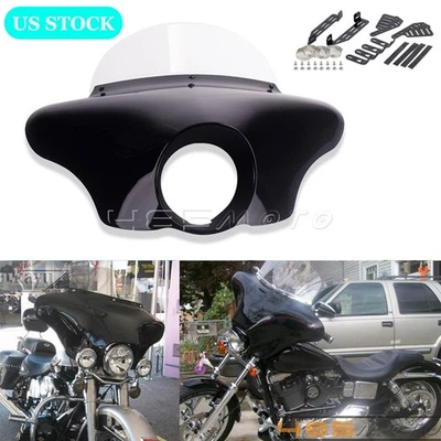 Front Fairing Batwing Windshield For Harley Dyna Switchback FLD Fat Bob FXDF FXD Foto 1 de 4