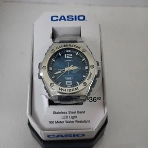 Casio MWA100HD-2AV, Men's Stainless Steel Band, 100 Meter WR, Illuminator, NEW - Picture 1 of 5