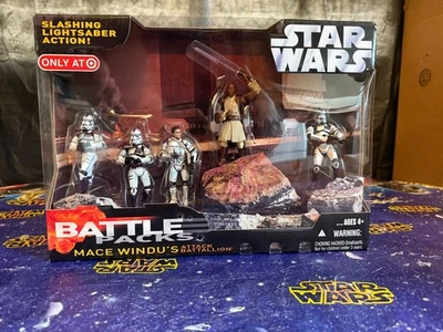 Star Wars - Battle Packs Mace Windu's Attack Battalion 2006 conjunto de figuras de acción NUEVO Foto 1 de 4