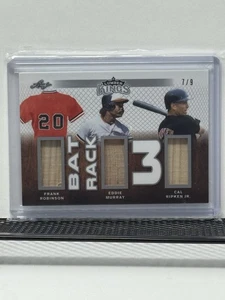 2020 Leaf Lumber Kings Frank Robinson Eddie Murray Cal Ripken Bat Card 7/9 Rare - Bild 1 von 2