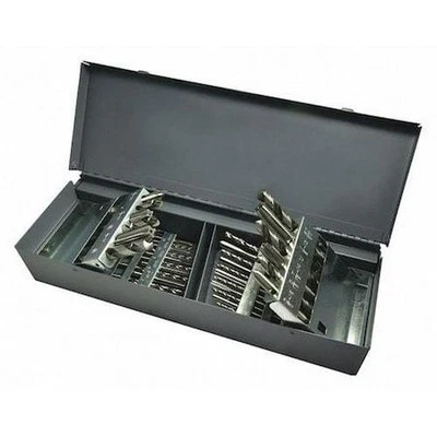 HSS Tap and Drill Set 36pc Plug Hand Tap SAE Bright Jobber Metal Case - Image 1 of 3
