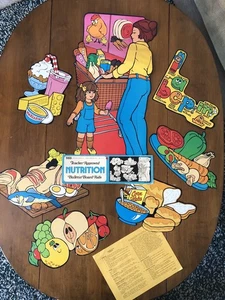 Vintage Eureka Lehrer Pinnwand Hilfsmittel Ernährung 7 Stück + Lehrplan Anleitung - Bild 1 von 10