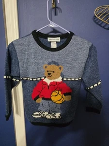 Vintage Teddy Bears With Basketball Boys Sweater Size XL 90'S Y2K - Picture 1 of 6