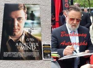Foto firmada por Russell Crowe 12X18 prueba exacta certificado de autenticidad JSA autógrafo A Beautiful Mind - Imagen 1 de 5