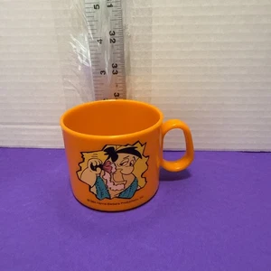 Tazza bagno Fred Flintstone arancione 1994 plastica Hanna Barbera - Foto 1 di 7