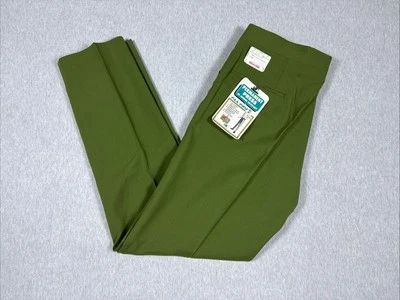 1960s Mens Green Permanent Press Pants Size 32 x 30 Vintage Rockabilly Deadstock - Image 1 of 4