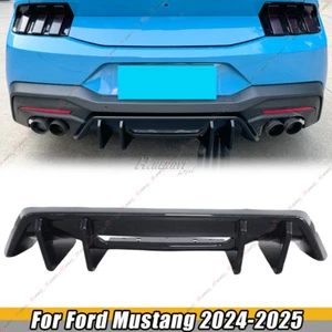 For 2024-2025 S650 Ford Mustang Gloss Black Shark Fin Rear Bumper Diffuser - Picture 1 of 11