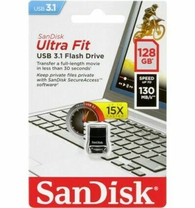 SanDisk Ultra Fit 128Go Clé USB 3.1 - Noir (SDCZ430-128G-G46)
