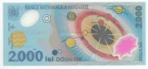 Romania 2000 Lei Banknote 1999 Polymer New as pictured - Picture 1 of 6