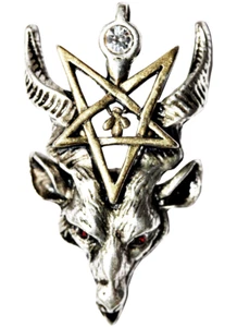 Baphomet Pendant Necklace Boxed, Occult Gothic Pentagram Satanic Gift, Forbidden - Picture 1 of 5