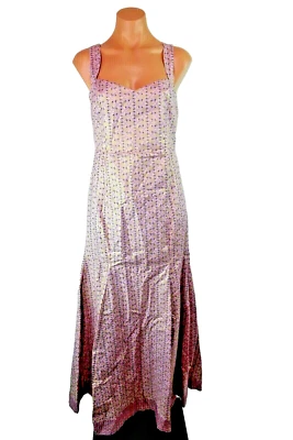 VTG Handmade BOHO HIPPIE Prairie Festival MOD Metallic Psychedelic dress Sz S/M - Image 1 of 4