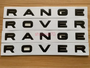 2PCS RANGE ROVER Carbon Fiber Emblem Letters Badge  Front Rear Hood - Picture 1 of 8