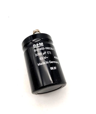 S+M Elko Kondensator 2200uF /63V  mit Schraubanschlüssen +85°C - NEU - Bild 1 von 3