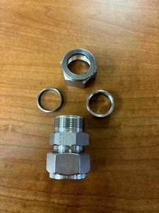 Steel Compression Fitting 12mm Tube OD Straight Double-Ferrule A-LOK PARKER - Picture 1 of 4