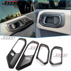 Inner Door Handle Lock Panel Trim For Ford Bronco Raptor 2021-2025 Matte Carbon - Picture 1 of 14