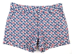 Girl’s Vineyard Vines Flag Whale Printed Boulevard Shorts White Cap Sz 10 MINT! - Picture 1 of 5