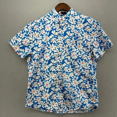J. Crew Flex Washed Button Down Shirt Floral Print Short Sleeve Slim M Summer - Image 1 of 4