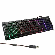TASTIERA RETROILLUMINATA GAMING COMPUTER PC LED USB MECCANICA KEYBOARD GIOCO 801