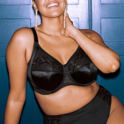 Nuevo con etiquetas Sujetador Elomi Cate Bordado Copa Completa 4030 Negro 38J (US)/ 38GG (UK) Foto 1 de 4