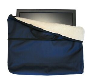 Fleece lined 24" Caravan Camping TV Monitor Storage & Carry Bag Case in Blue