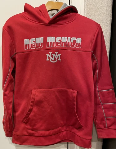 New Mexico UNM Lobos Basketball Hoodie Red Youth Large 16-18 Cover