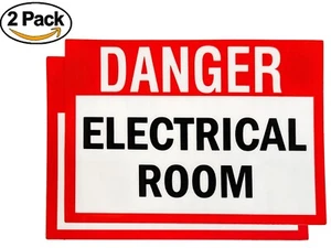 Gefahr elektrisches Raumschild | Vinyl Aufkleber Aufkleber | Größe 4"" x 3"" | 2er-Pack - Bild 1 von 7