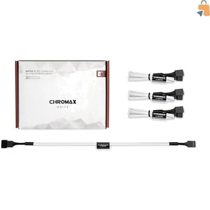 Lightweight 30cm White 4-Pin PC Fan Extension Cable – 4 Pack for Custom Builds - Picture 1 of 3