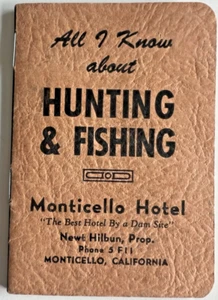 MONTICELLO HOTEL CALIFORNIA Vintage Souvenir Notizbuch NEWT HILBUN Eigentümer 5F - Bild 1 von 4