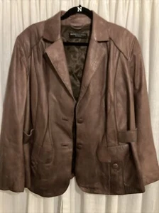 Dana Buchman Woman’s Genuine Leather Jacket Size 16 - Picture 1 of 5