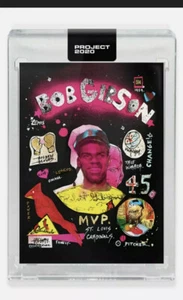TOPPS PROJECT 2020 BOB GIBSON CARD #108 BY GREGORY SIFF WITH BOX - IN HAND - Picture 1 of 4