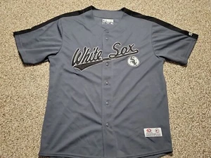 Vintage True Fan Chicago White Sox Stitched Jersey Size L Rare Grey - Picture 1 of 9