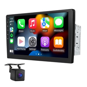 CAM+Eonon 2 Din 10.1" QLED Touch Screen Car Stereo FM Radio Android Auto CarPlay