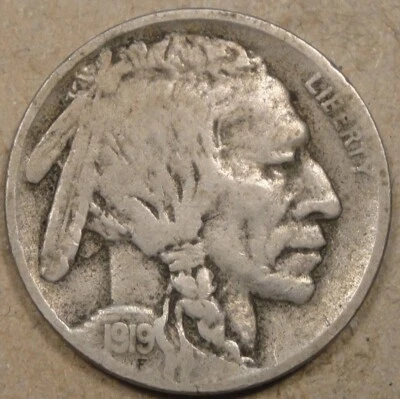 1919-D Buffalo Nickel 5c as Pictured Bk - Image 1 of 2