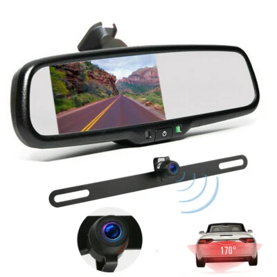 Car HD Interior Rear View Mirror 4.3" Monitor with Backup Camera OEM Replacement - Image 1 of 4