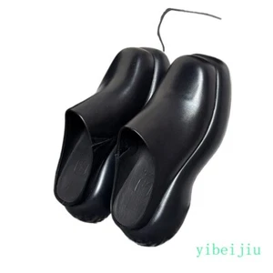 Men's Mid Platform Heel Slippers Real Leather Slingbacks Mule Sandals Shoes 2025 - Picture 1 of 10