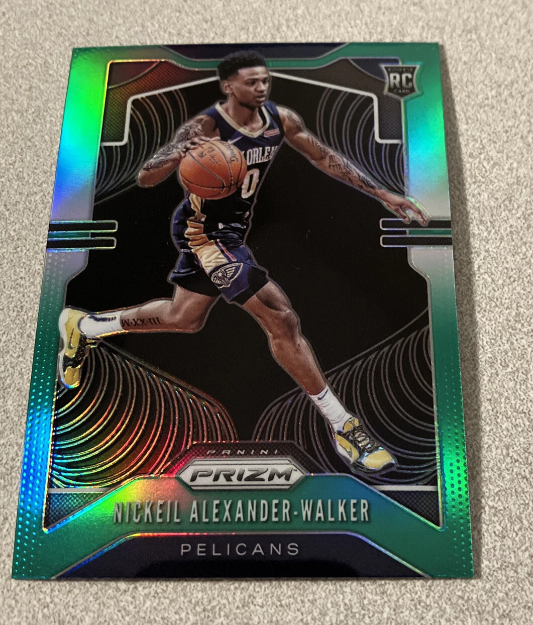 2019-20 Panini Prizm RC Green Prizm #263 Nickeil Alexander-Walker Pelicans