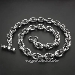 Collar cadena de acero inoxidable 316L doble corazón para hombres niños motociclista 5S003ND 18"~36" - Imagen 1 de 17