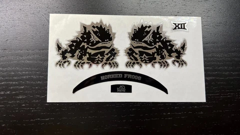 TCU Horned Frogs "Chrome Silver & Black Frog" Mini Football Helmet Decal Set Cover