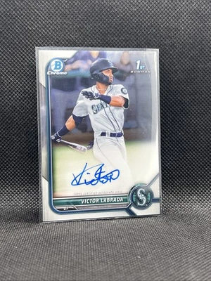 2022 Bowman Chrome Victor Labrada 1st Auto Rookie Seattle Mariners - Image 1 of 4