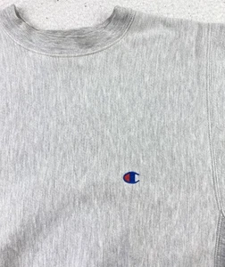 Champion Mens Sweatshirt Medium Gray Cotton 80s Vintage Reverse Weave Warmup - Picture 1 of 11