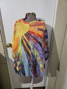 3 blusas de mujer sin marca 30 % lino 70 % algodón manga 3/4 talla 2XL - Imagen 1 de 9