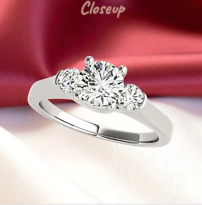 950 Platinum IGI Certified Lab Grown Diamond Engagement Ring 1.60 CT Round Cut - Image 1 of 4