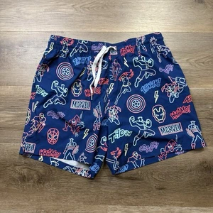 Chubbies Marvel Avengers Mens M Neon Navy Lined Swim Trunks Limited Edition - Picture 1 of 10