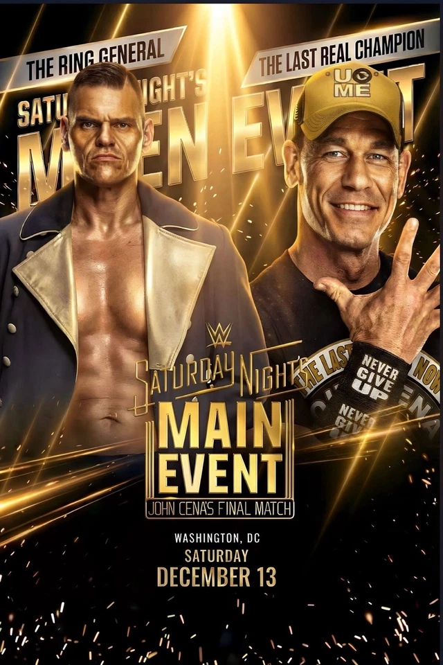 PÓSTER WWE GIGANTE 24”x36” - john cena / gunther - john cena’s last match Foto 1 de 1